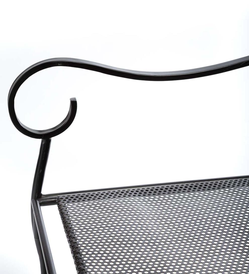 Plow &amp; Hearth Deck &amp; Patio Accents | Outdoor Living Cardinal Victorian-Style Folding Metal Garden Bench - Black