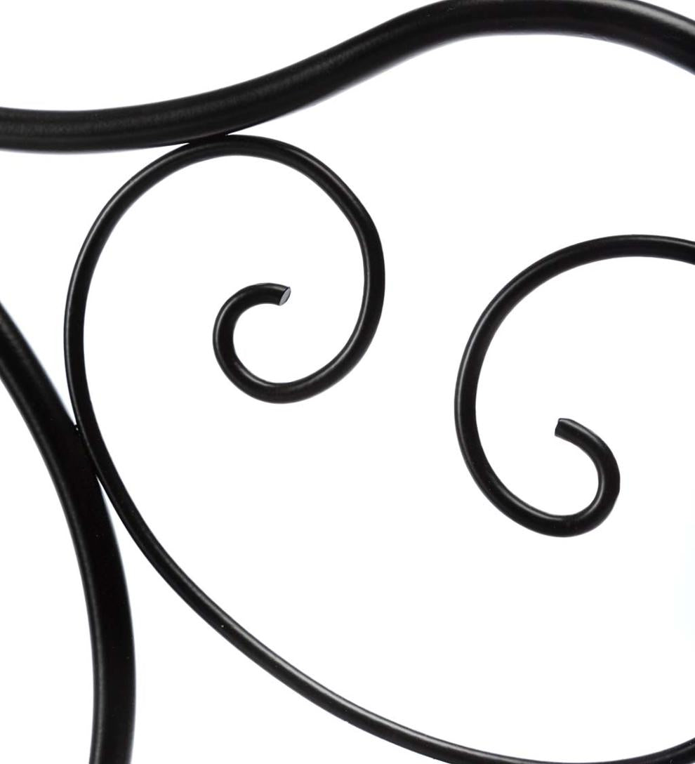 Plow &amp; Hearth Deck &amp; Patio Accents | Outdoor Living Cardinal Victorian-Style Folding Metal Garden Bench - Black