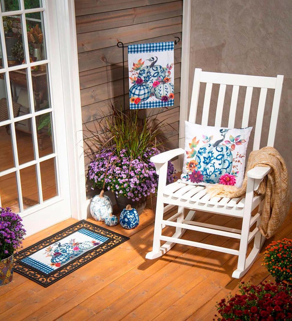 Plow &amp; Hearth Deck &amp; Patio Accents | Outdoor Living Chinoiserie Pumpkins Sassafras Switch Mat