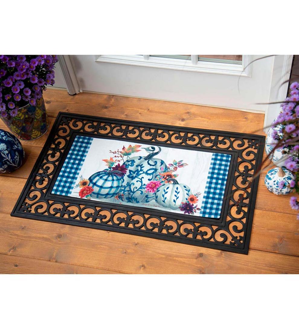 Plow &amp; Hearth Deck &amp; Patio Accents | Outdoor Living Chinoiserie Pumpkins Sassafras Switch Mat