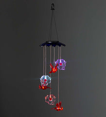 Plow &amp; Hearth Deck &amp; Patio Accents | Outdoor Living Color-Changing Solar Mobile With Cardinals And Flowers