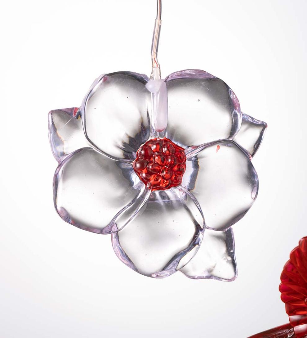 Plow &amp; Hearth Deck &amp; Patio Accents | Outdoor Living Color-Changing Solar Mobile With Cardinals And Flowers