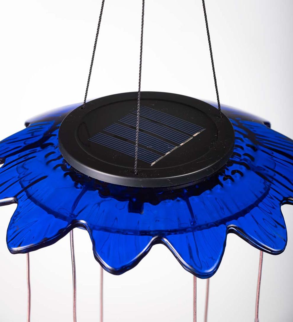 Plow &amp; Hearth Deck &amp; Patio Accents | Outdoor Living Color-Changing Solar Mobile With Cardinals And Flowers