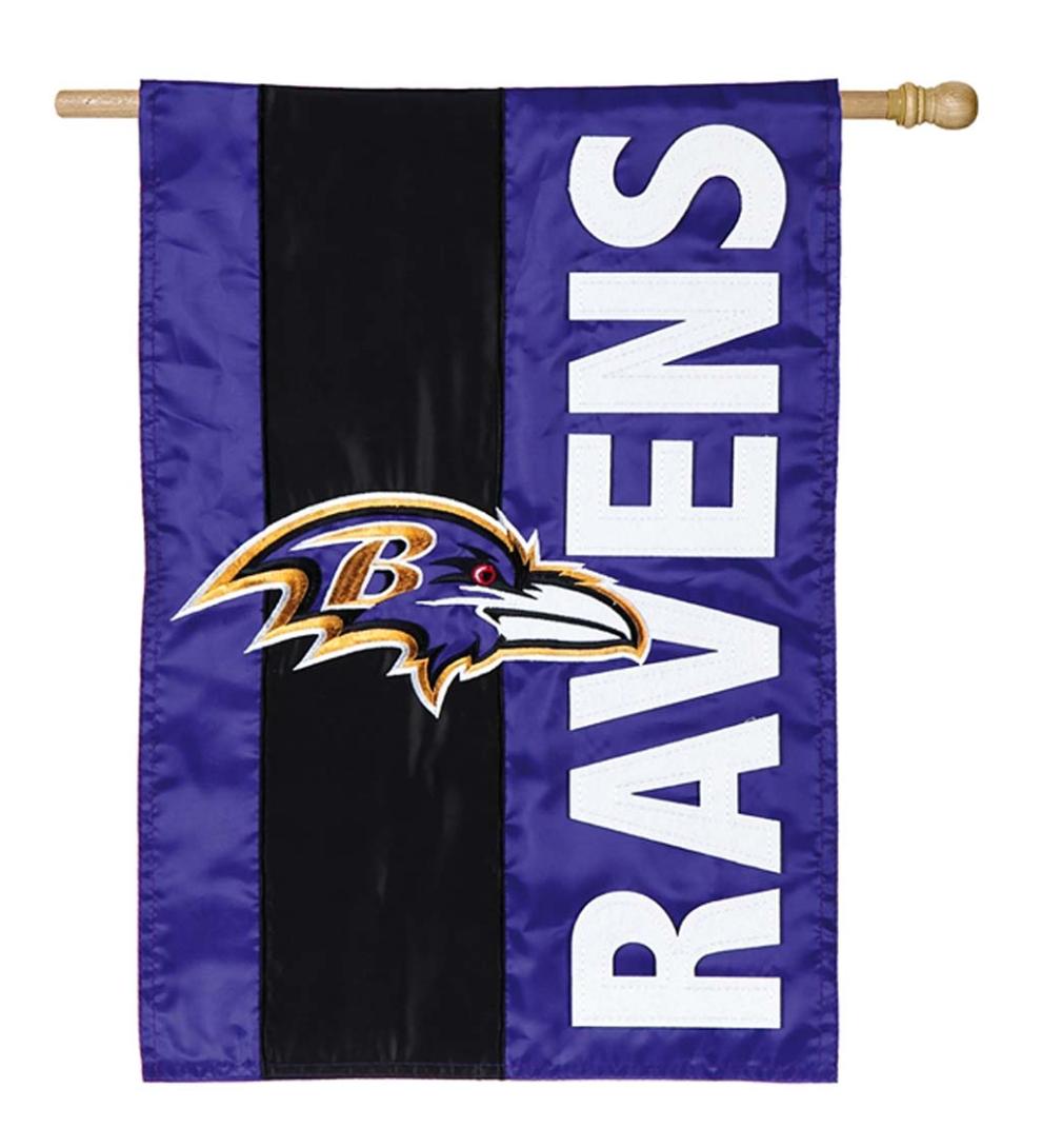 Plow &amp; Hearth Deck &amp; Patio Accents | Outdoor Living Double-Sided Embellished Nfl Team Pride Applique House Flag - Chicago Bears