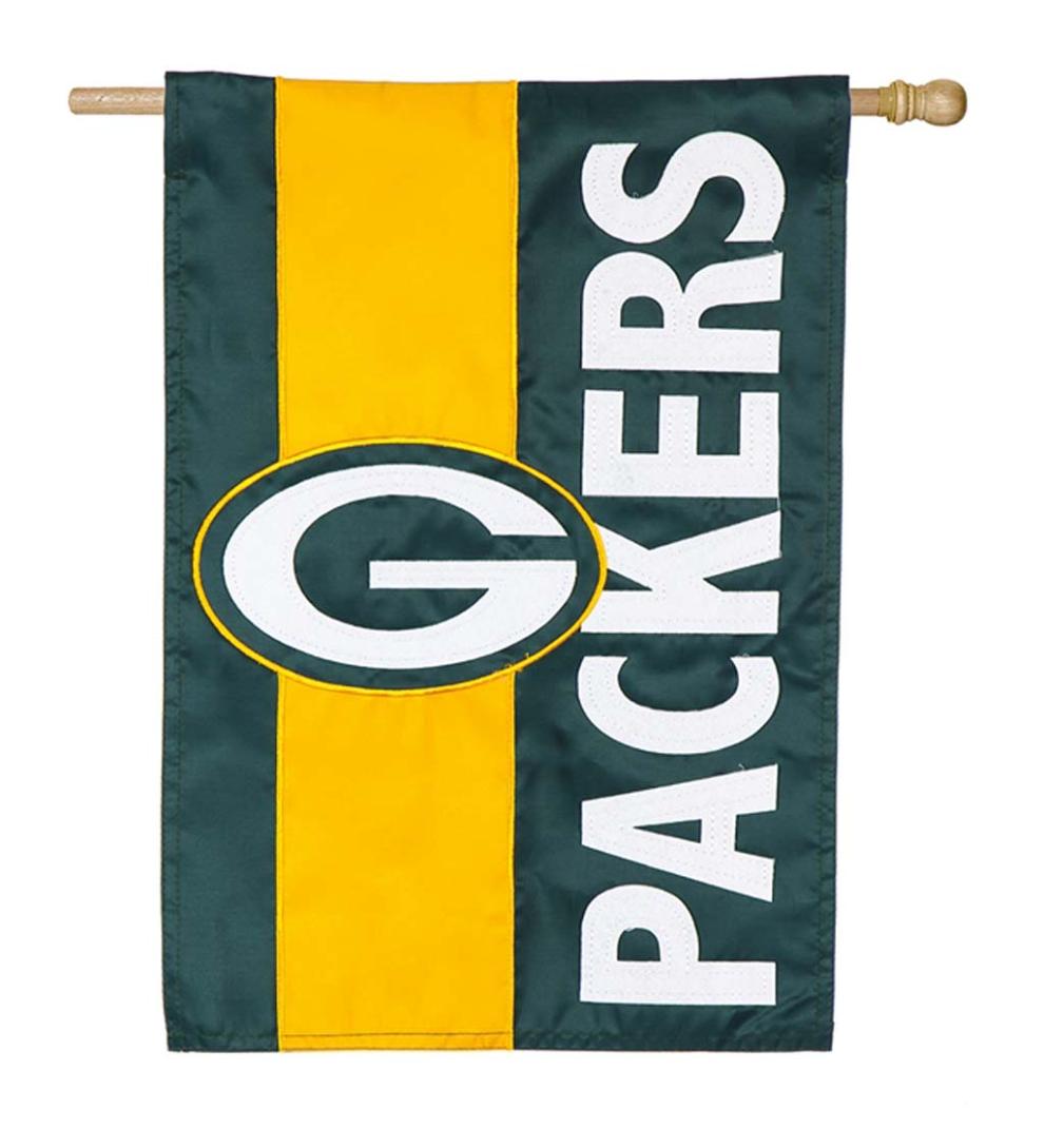 Plow &amp; Hearth Deck &amp; Patio Accents | Outdoor Living Double-Sided Embellished Nfl Team Pride Applique House Flag - Chicago Bears