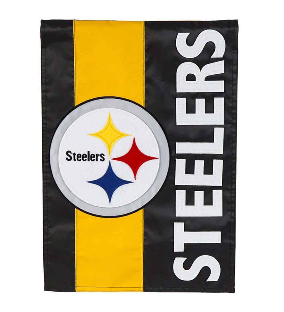 Plow &amp; Hearth Deck &amp; Patio Accents | Outdoor Living Double-Sided Embellished Nfl Team Pride Applique House Flag - Chicago Bears