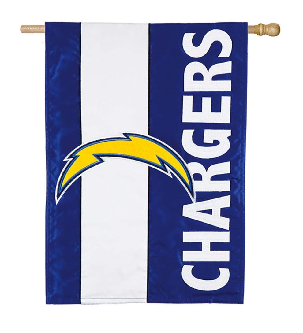 Plow &amp; Hearth Deck &amp; Patio Accents | Outdoor Living Double-Sided Embellished Nfl Team Pride Applique House Flag - Chicago Bears