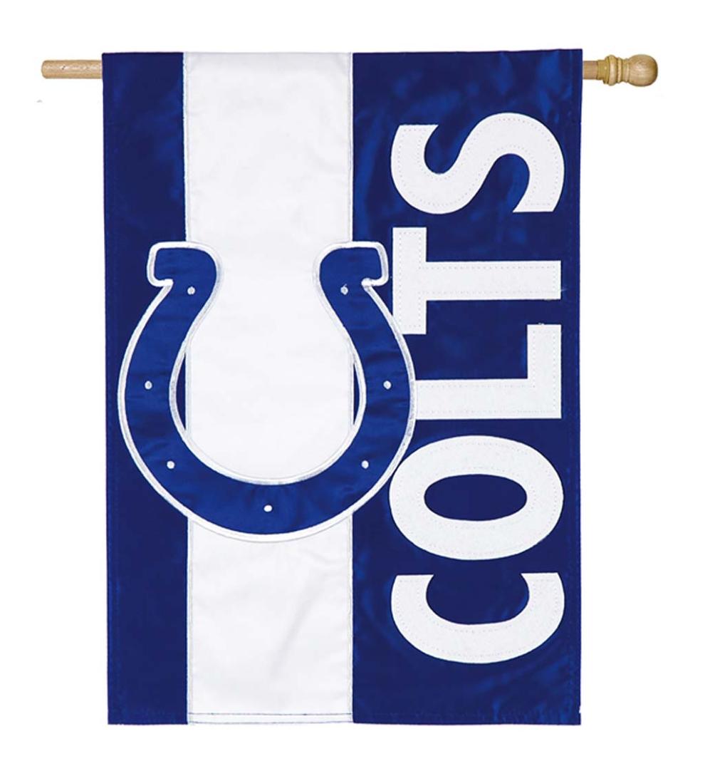 Plow &amp; Hearth Deck &amp; Patio Accents | Outdoor Living Double-Sided Embellished Nfl Team Pride Applique House Flag - Chicago Bears