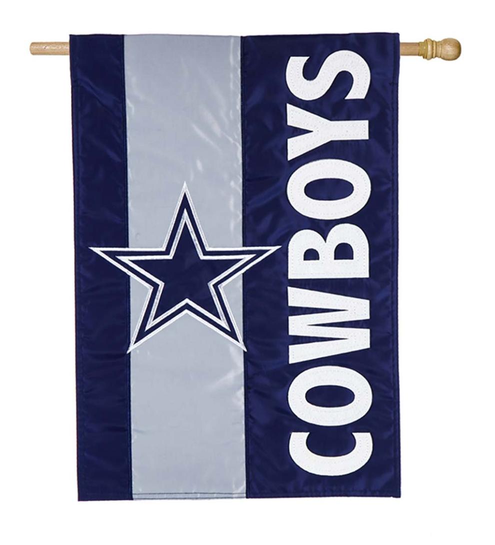 Plow &amp; Hearth Deck &amp; Patio Accents | Outdoor Living Double-Sided Embellished Nfl Team Pride Applique House Flag - Chicago Bears