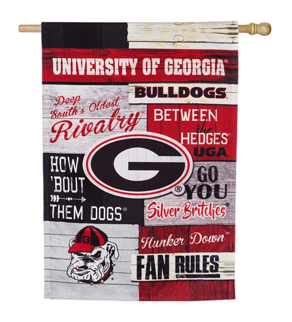 Plow &amp; Hearth Deck &amp; Patio Accents | Outdoor Living Double-Sided Fan Rules College Team Pride Linen House Flag - Clemson Univ