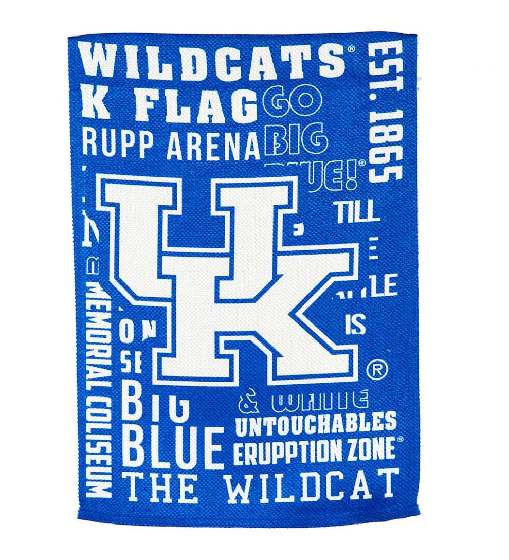 Plow &amp; Hearth Deck &amp; Patio Accents | Outdoor Living Double-Sided Fan Rules College Team Pride Sueded House Flag - Univ Of Kentucky