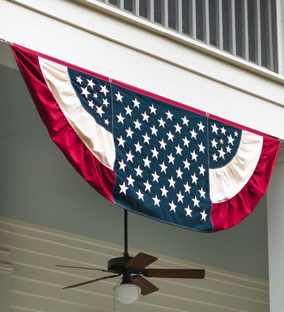 Plow &amp; Hearth Deck &amp; Patio Accents | Outdoor Living Extra Large Half-Round Vintage Patriotic Bunting