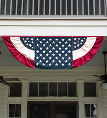 Plow &amp; Hearth Deck &amp; Patio Accents | Outdoor Living Extra Large Half-Round Vintage Patriotic Bunting