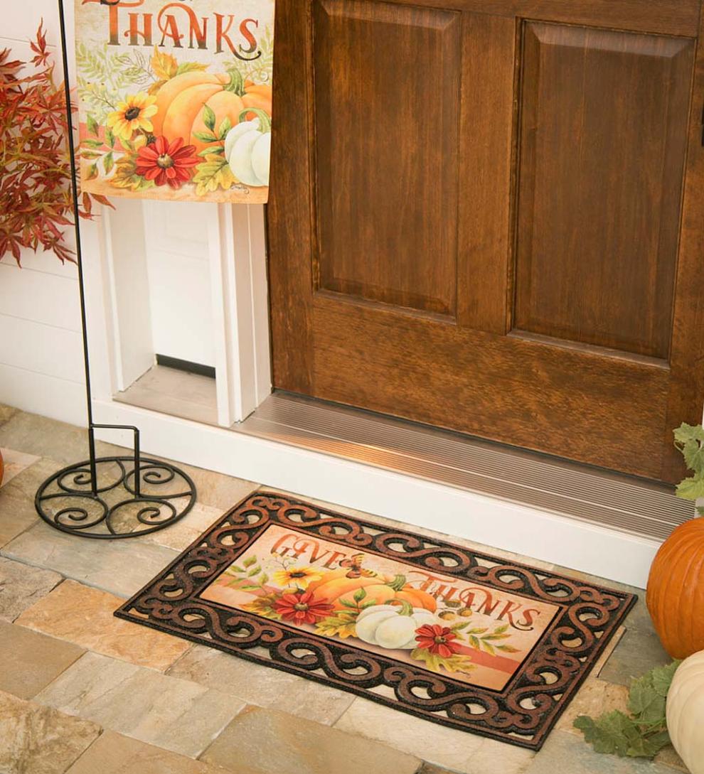 Plow &amp; Hearth Deck &amp; Patio Accents | Outdoor Living Give Thanks Sassafras Switch Mat