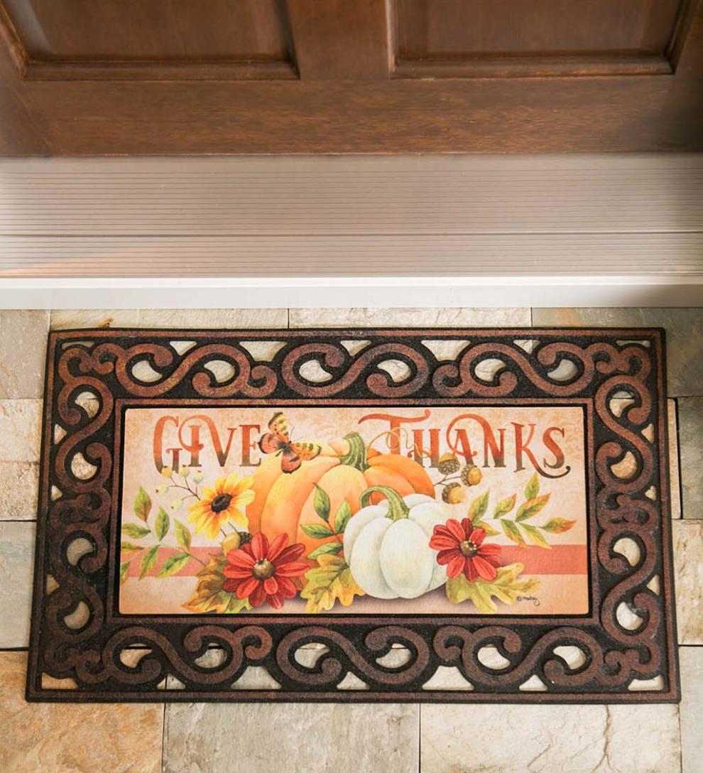 Plow &amp; Hearth Deck &amp; Patio Accents | Outdoor Living Give Thanks Sassafras Switch Mat