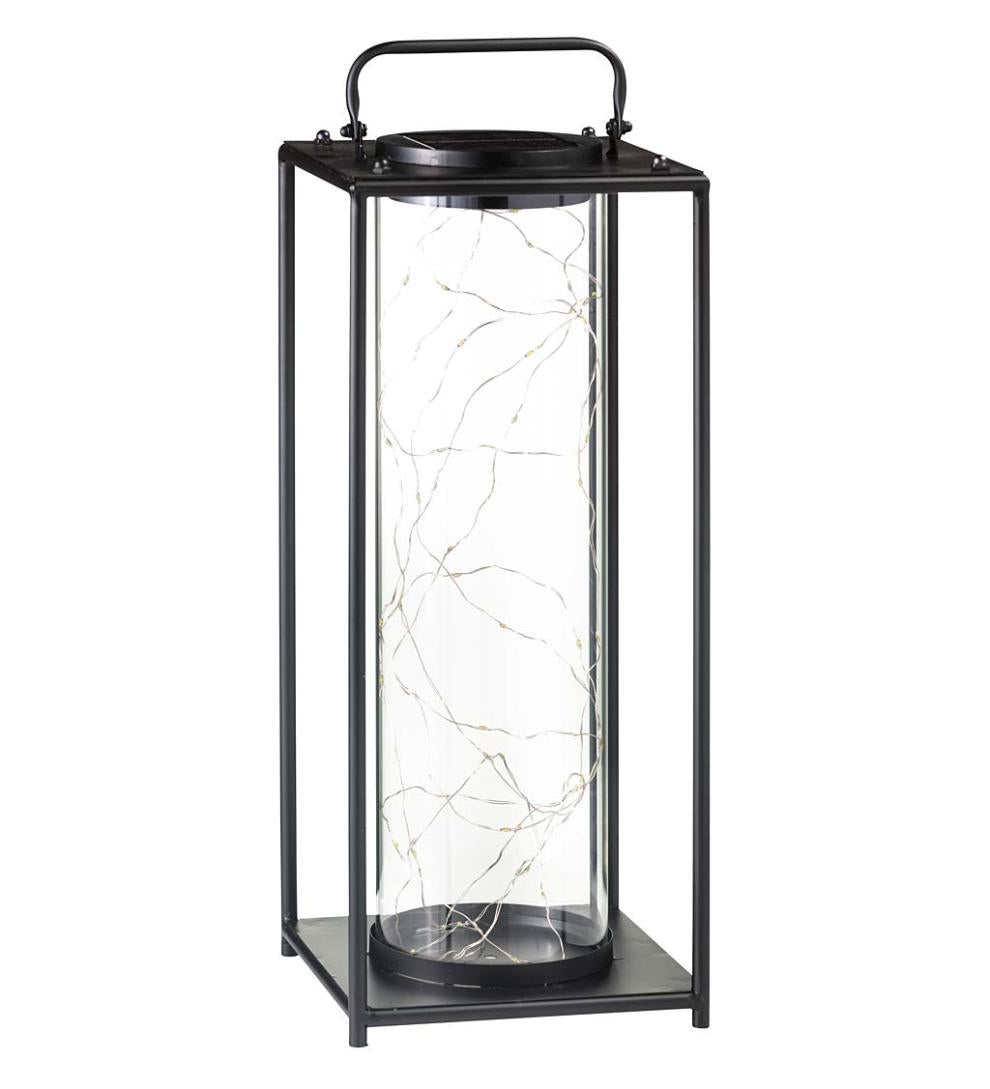 Plow &amp; Hearth Deck &amp; Patio Accents | Outdoor Living Glass Firefly Solar Lantern With String Lights