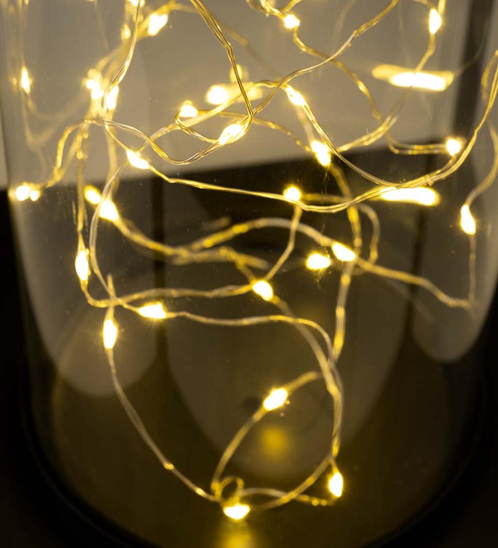 Plow &amp; Hearth Deck &amp; Patio Accents | Outdoor Living Glass Firefly Solar Lantern With String Lights