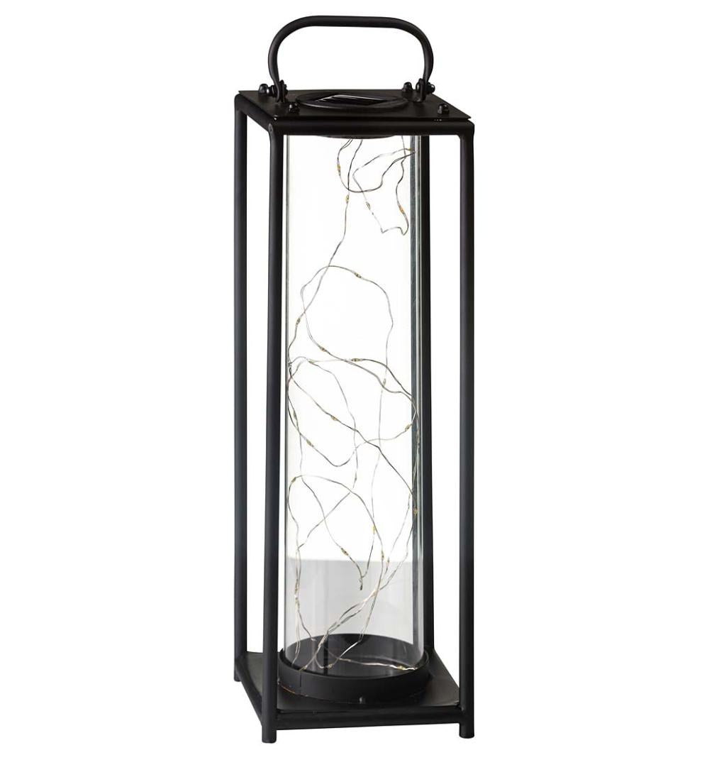 Plow &amp; Hearth Deck &amp; Patio Accents | Outdoor Living Glass Firefly Solar Lantern With String Lights