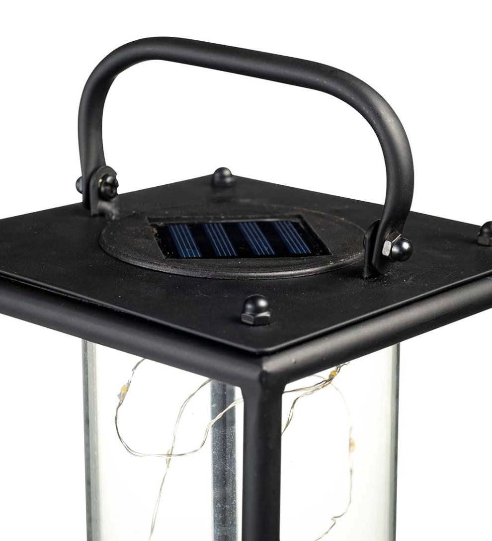 Plow &amp; Hearth Deck &amp; Patio Accents | Outdoor Living Glass Firefly Solar Lantern With String Lights