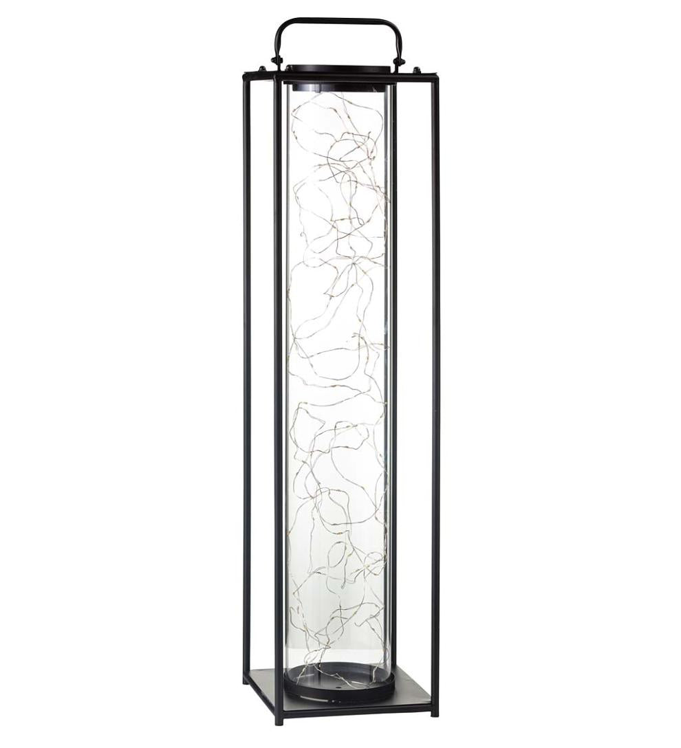 Plow &amp; Hearth Deck &amp; Patio Accents | Outdoor Living Glass Firefly Solar Lantern With String Lights