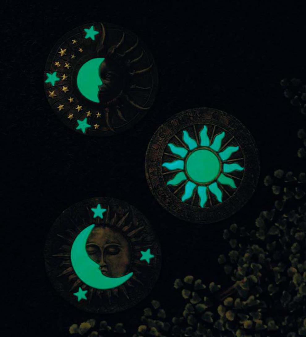 Plow &amp; Hearth Deck &amp; Patio Accents | Outdoor Living Glow-In-The-Dark Celestial Stepping Stones