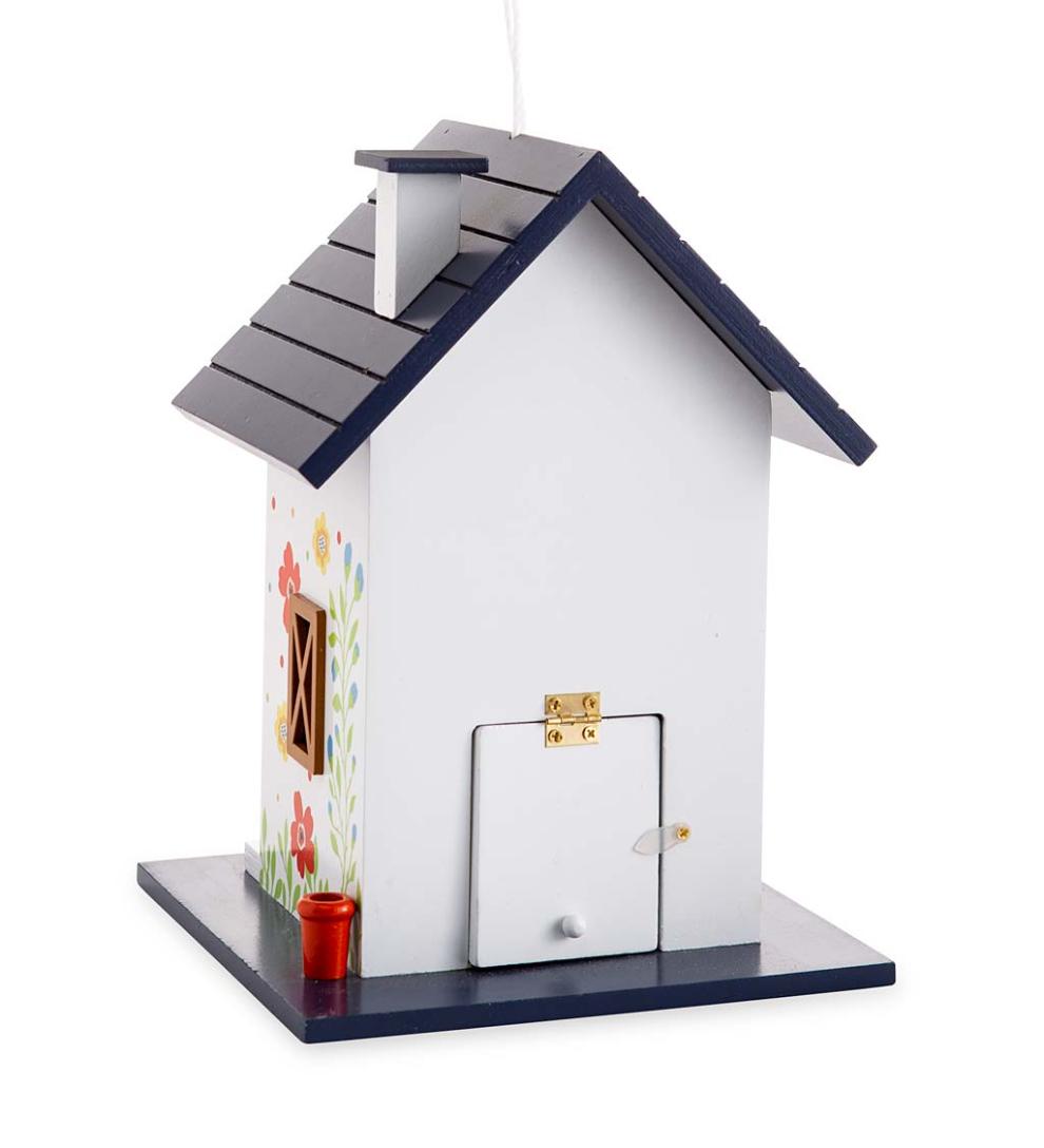 Plow &amp; Hearth Deck &amp; Patio Accents | Outdoor Living Hand-Painted Blooming Birdhouse With Floral Design