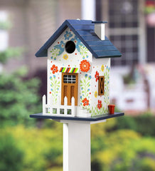 Plow &amp; Hearth Deck &amp; Patio Accents | Outdoor Living Hand-Painted Blooming Birdhouse With Floral Design