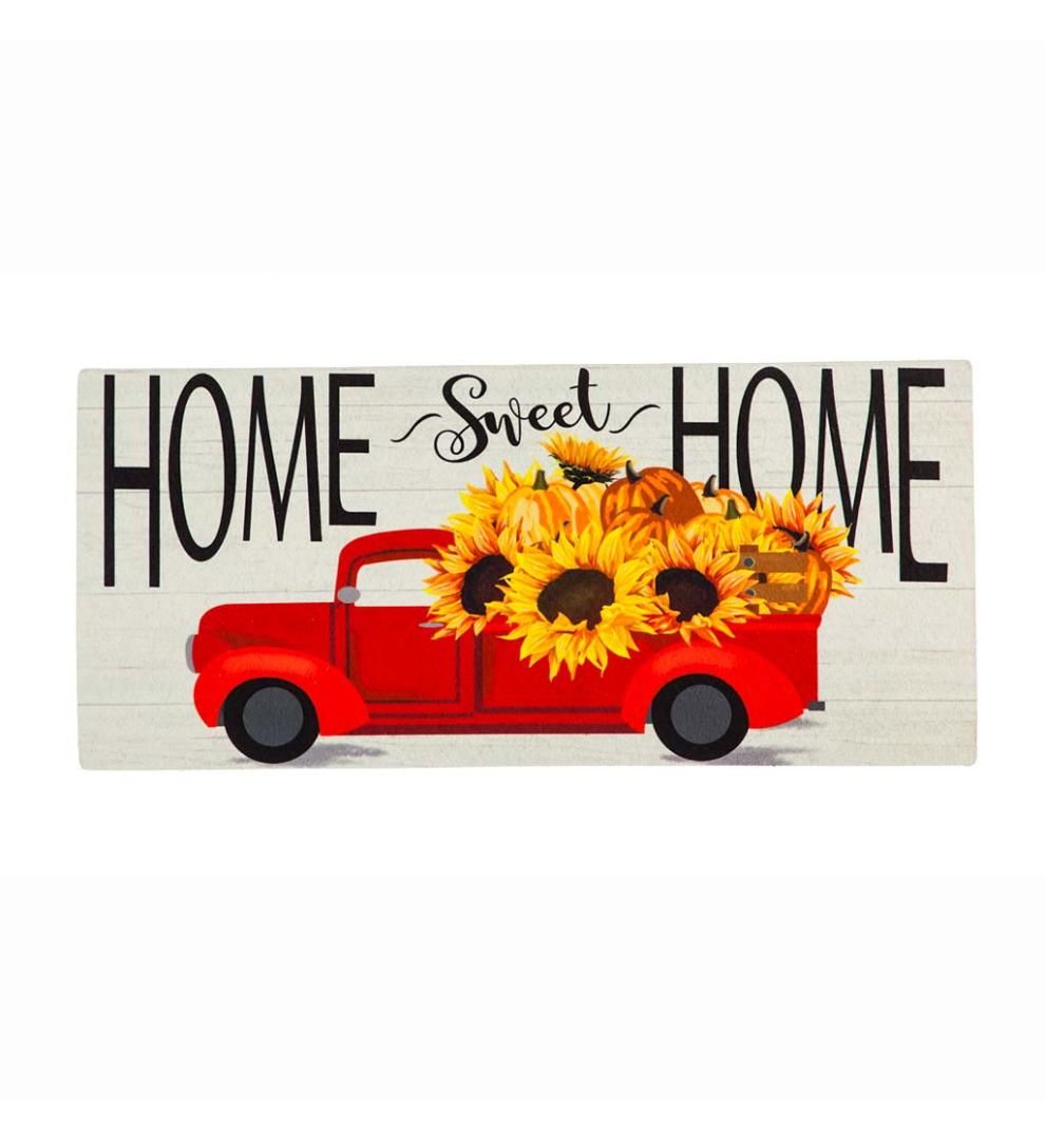 Plow &amp; Hearth Deck &amp; Patio Accents | Outdoor Living Harvest Red Truck Sassafras Switch Mat