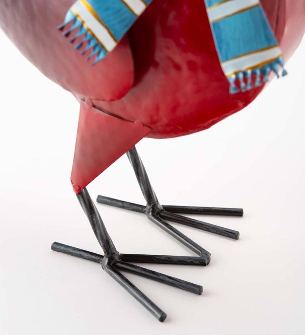 Plow &amp; Hearth Deck &amp; Patio Accents | Outdoor Living Holiday Cardinal Metal Garden Statues, Set Of 2