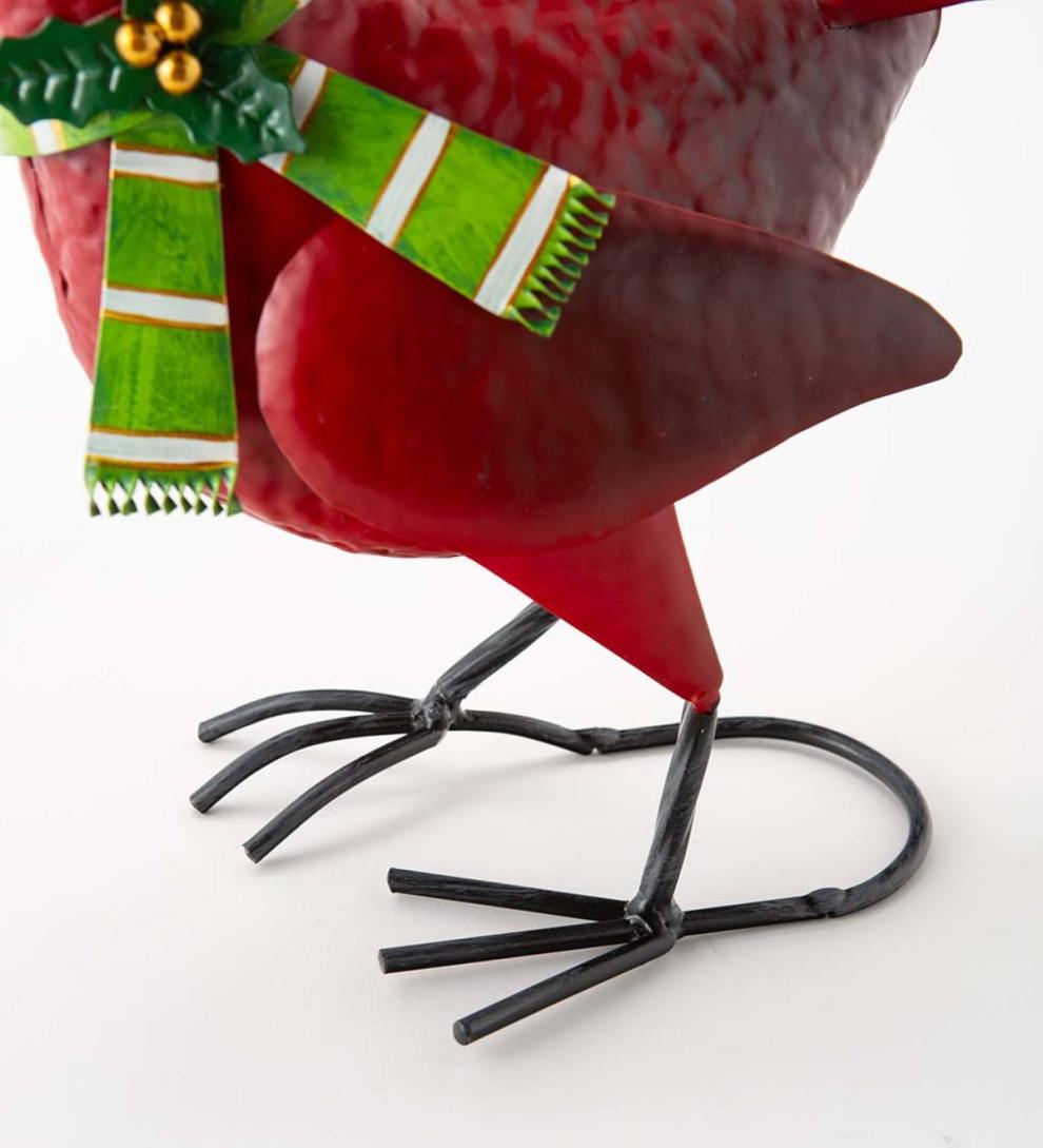 Plow &amp; Hearth Deck &amp; Patio Accents | Outdoor Living Holiday Cardinal Metal Garden Statues, Set Of 2