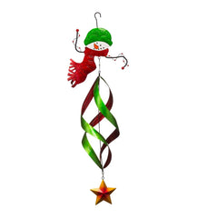 Plow &amp; Hearth Deck &amp; Patio Accents | Outdoor Living Holiday Snowman Twirler With Green Hat