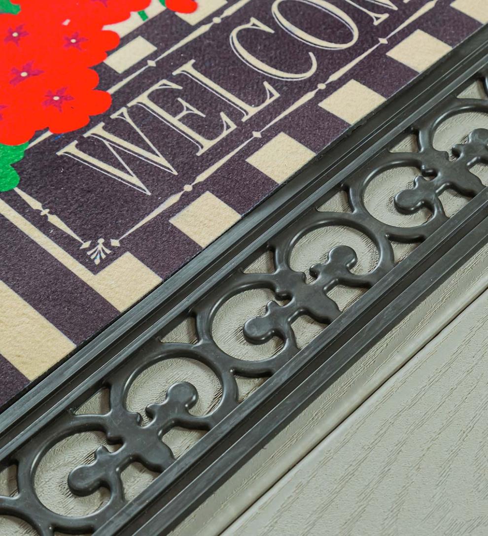 Plow &amp; Hearth Deck &amp; Patio Accents | Outdoor Living Indoor/Outdoor Fleur Scroll Sassafras Mat Tray