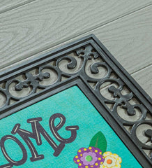 Plow &amp; Hearth Deck &amp; Patio Accents | Outdoor Living Indoor/Outdoor Fleur Scroll Sassafras Mat Tray