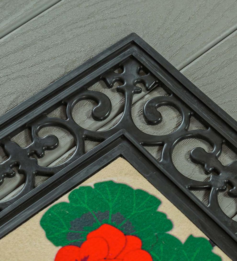 Plow &amp; Hearth Deck &amp; Patio Accents | Outdoor Living Indoor/Outdoor Fleur Scroll Sassafras Mat Tray