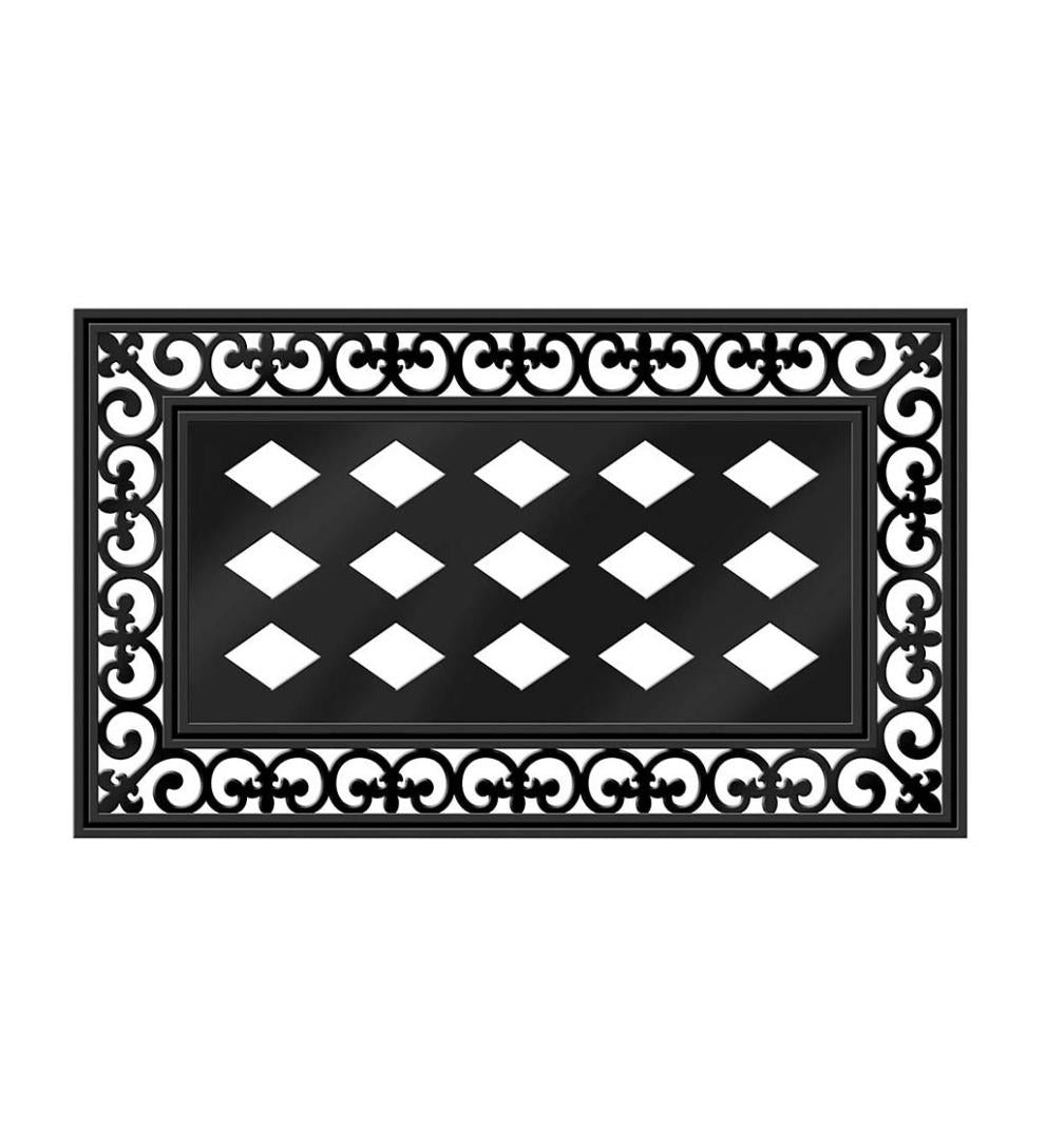 Plow &amp; Hearth Deck &amp; Patio Accents | Outdoor Living Indoor/Outdoor Fleur Scroll Sassafras Mat Tray