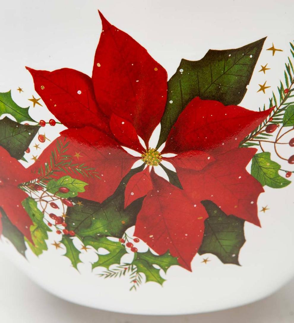 Plow &amp; Hearth Deck &amp; Patio Accents | Outdoor Living Indoor/Outdoor Poinsettia Teacup Planter With Saucer