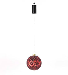 Plow &amp; Hearth Deck &amp; Patio Accents | Outdoor Living Indoor/Outdoor Shatterproof Holiday Lighted Hanging Ornament - Finial, Red