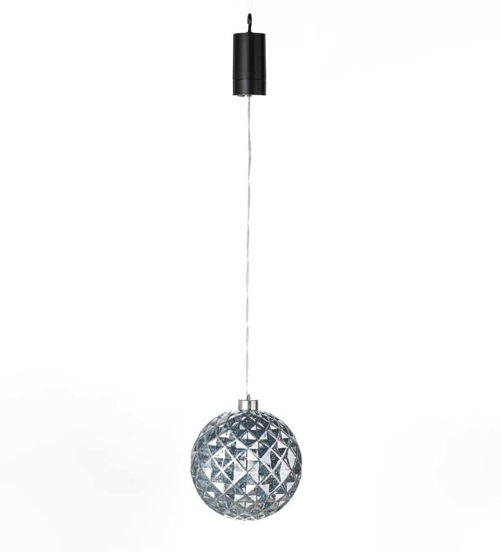Plow &amp; Hearth Deck &amp; Patio Accents | Outdoor Living Indoor/Outdoor Shatterproof Holiday Lighted Hanging Ornament - Finial, Red