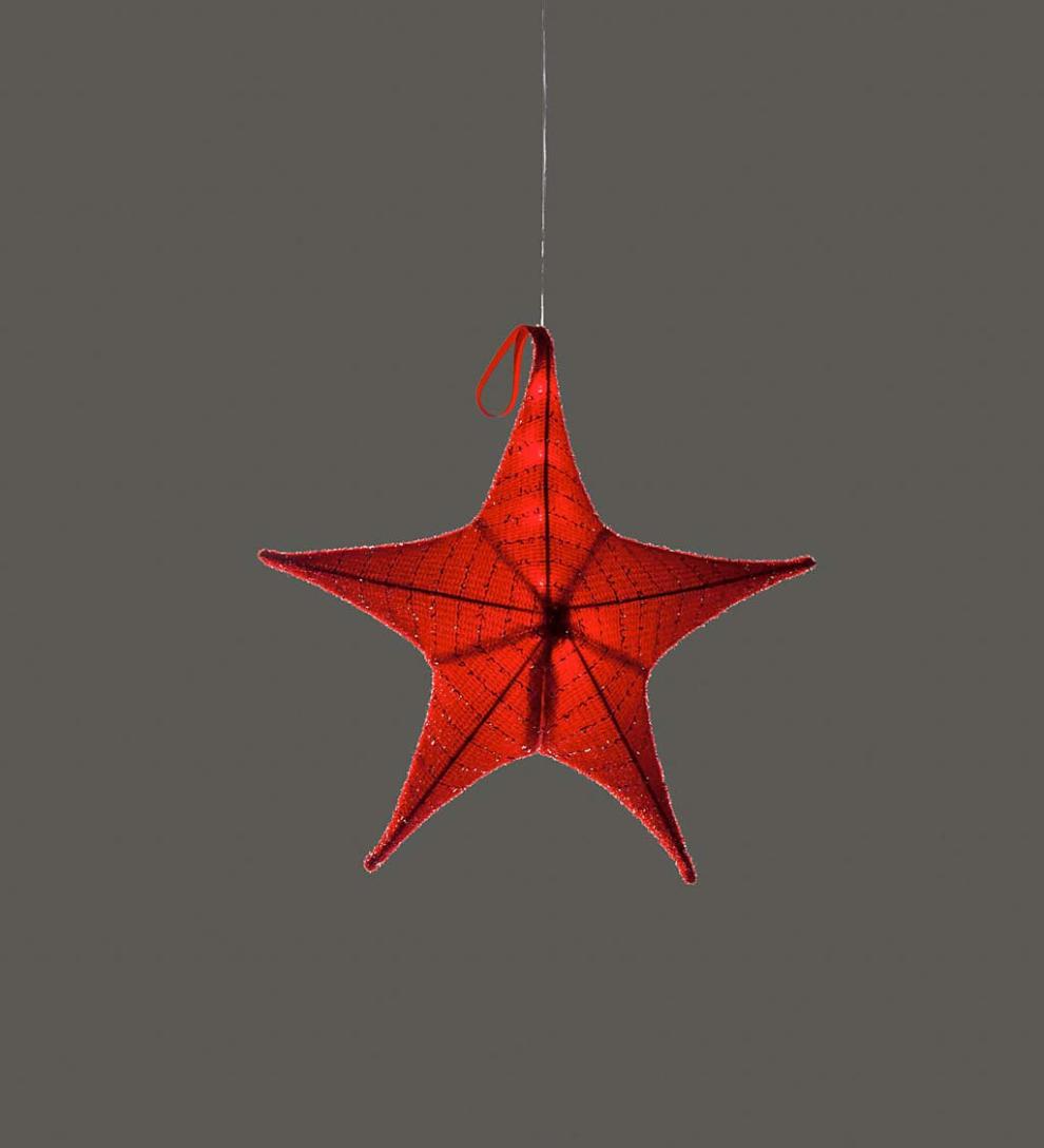 Plow &amp; Hearth Deck &amp; Patio Accents | Outdoor Living Lighted Hanging Fabric Star