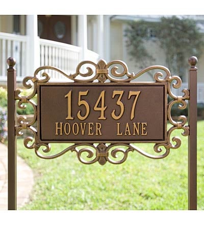 Plow &amp; Hearth Deck &amp; Patio Accents | Outdoor Living Mears Fretwork Wall And Lawn Plaques In Cast Aluminum