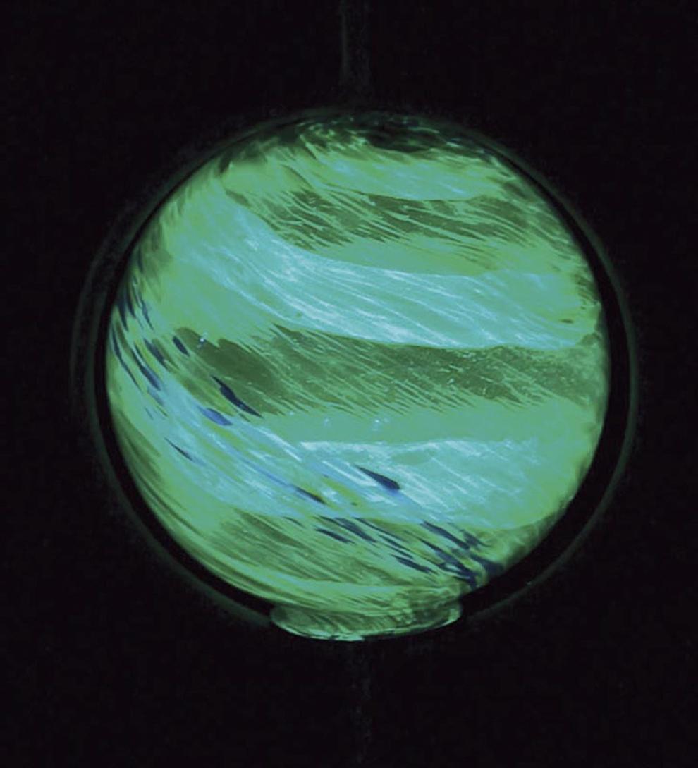 Plow &amp; Hearth Deck &amp; Patio Accents | Outdoor Living Metal Wisp Wind Spinner With Glowing Glass Orb