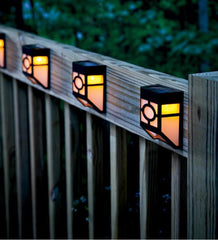 Plow &amp; Hearth Deck &amp; Patio Accents | Outdoor Living Mission-Style Solar Deck Accent Lights, Set Of 4