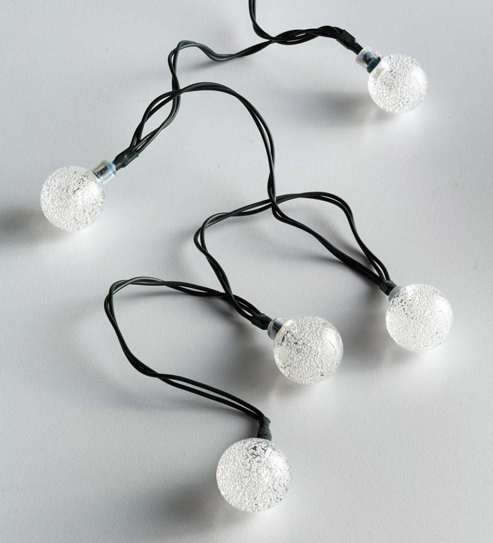 Plow &amp; Hearth Deck &amp; Patio Accents | Outdoor Living Multi-Function Solar Ball String Lights With 50 Warm White Leds