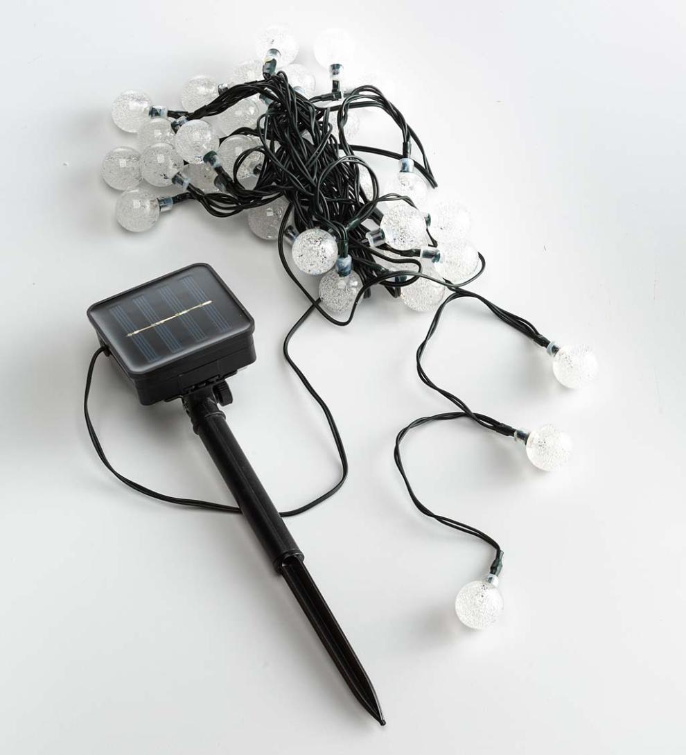 Plow &amp; Hearth Deck &amp; Patio Accents | Outdoor Living Multi-Function Solar Ball String Lights With 50 Warm White Leds