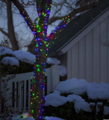 Plow &amp; Hearth Deck &amp; Patio Accents | Outdoor Living Multifunction Twinkle String Lights With Timer, Black Wire With White Or Multi Leds