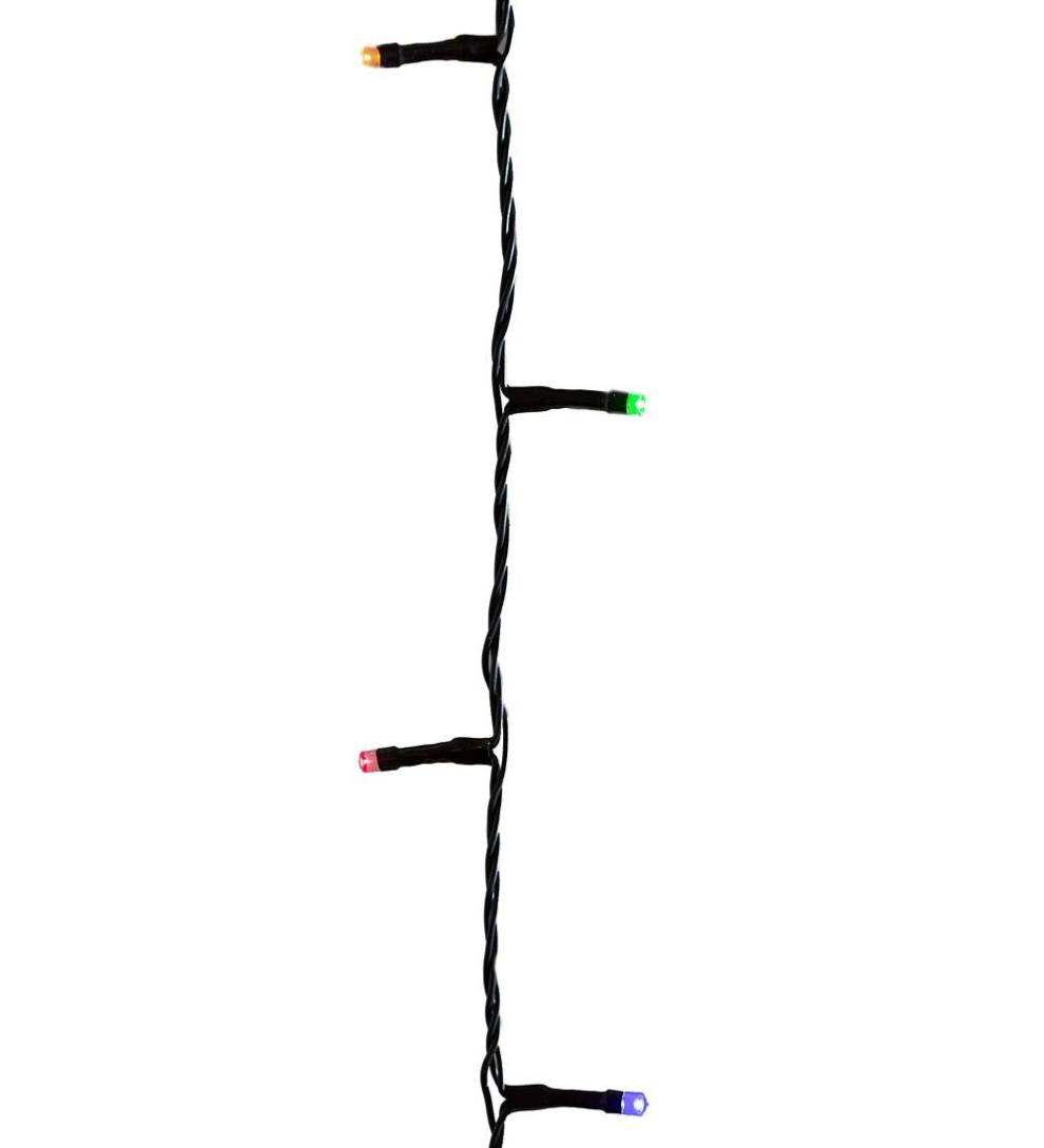 Plow &amp; Hearth Deck &amp; Patio Accents | Outdoor Living Multifunction Twinkle String Lights With Timer, Black Wire With White Or Multi Leds