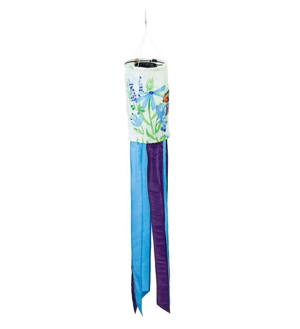 Plow &amp; Hearth Deck &amp; Patio Accents | Outdoor Living Nature-Inspired Solar Led Motion Windsock - Cherry Blossom