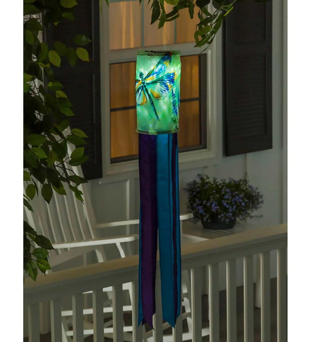 Plow &amp; Hearth Deck &amp; Patio Accents | Outdoor Living Nature-Inspired Solar Led Motion Windsock - Cherry Blossom