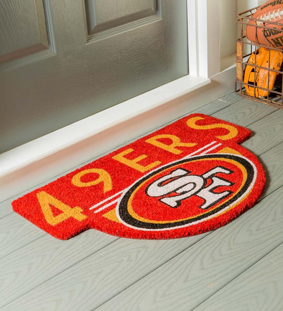 Plow &amp; Hearth Deck &amp; Patio Accents | Outdoor Living Nfl Shaped Coir Door Mat - San Francisco 49S