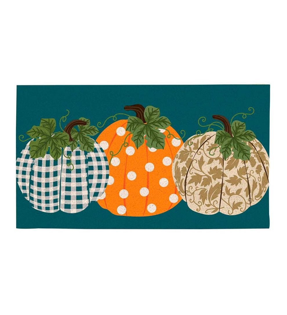 Plow &amp; Hearth Deck &amp; Patio Accents | Outdoor Living Patterned Pumpkins Coir Fiber Mat